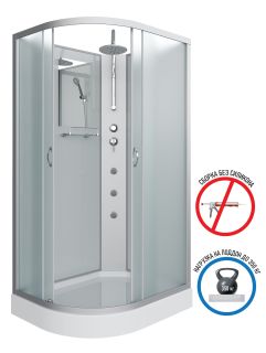 Душевая кабина Niagara NG-3312-14RBKTG с гидромассажем 120x80см серебро/матовое